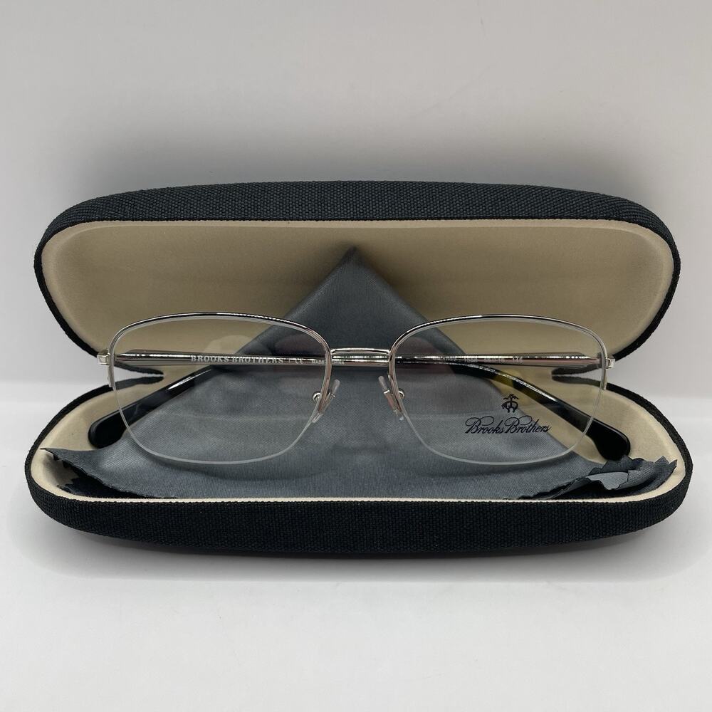 Brooks Brothers BB 1022 Eyeglasses Frame 1558 Silver Half Rim 56-16-145 NWOT